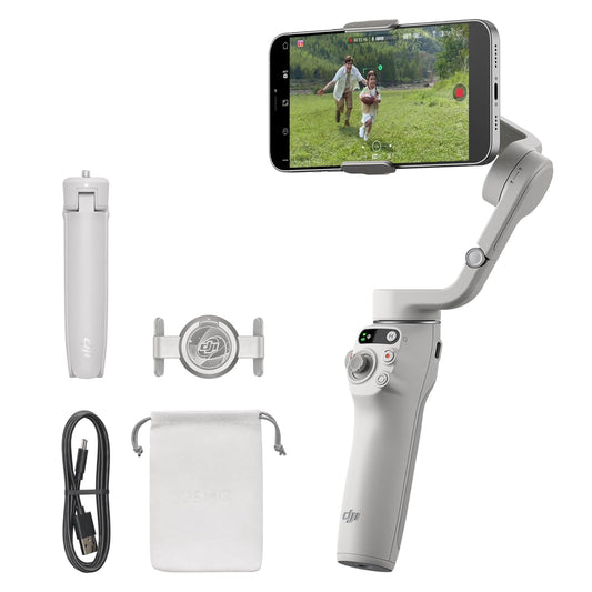 DJI OSMO Mobile 6 Smartphone Gimbal Stabilizer, 3-Axis Phone Gimbal, Built-in Extension Rod, Portable and Foldable Gimbal for Android and iPhone, Vlogging Stabilizer, YouTube, (Platinum Grey)