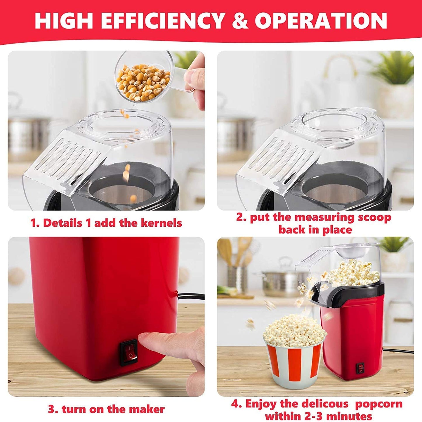 Aluminum Popcorn Machine Machine, Electric Instant Popcorn Make Aluminum Popcorn Machine Machine, Electric Instant Popcorn Make 17 L Popcorn Maker  (Red)