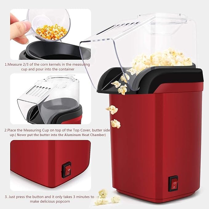 Aluminum Popcorn Machine Machine, Electric Instant Popcorn Make Aluminum Popcorn Machine Machine, Electric Instant Popcorn Make 17 L Popcorn Maker  (Red)