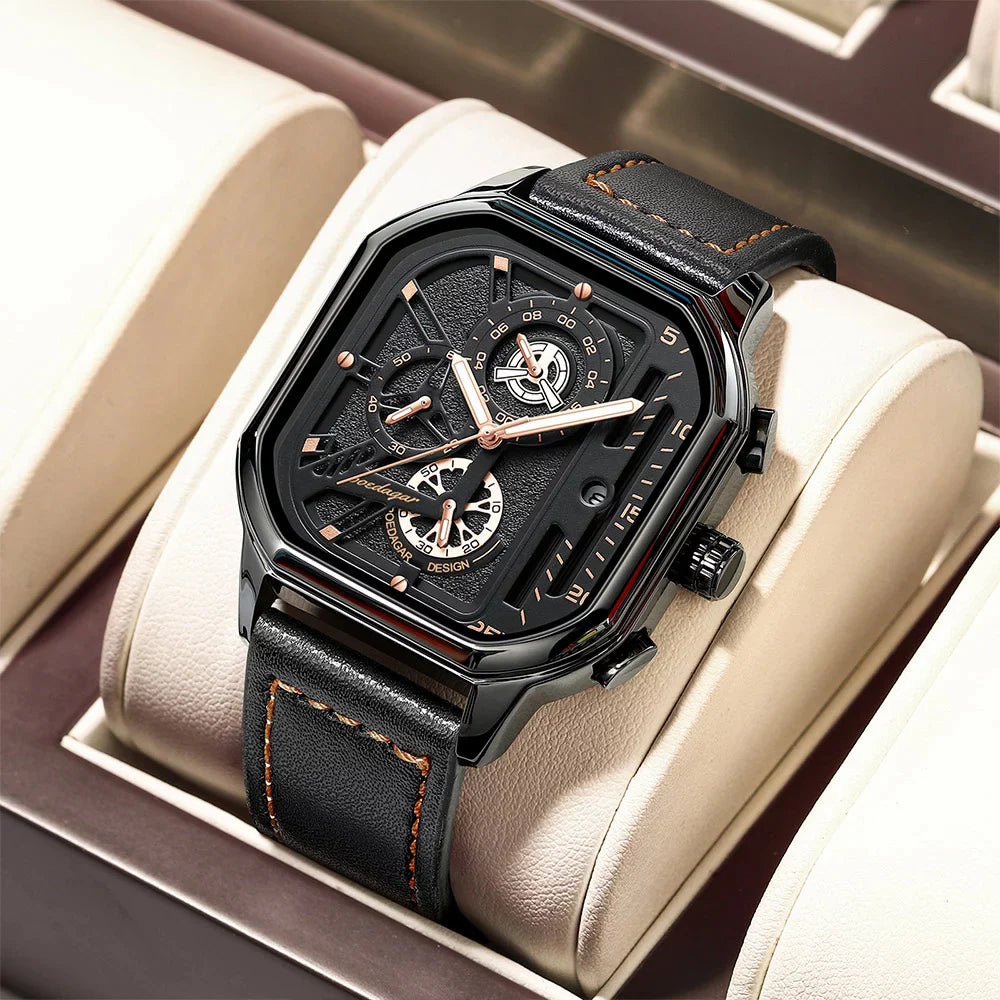 Casual Luxury Men Watch Fashion Leather Quartz Watches Waterproof Luminous Men‘s Wristwatch